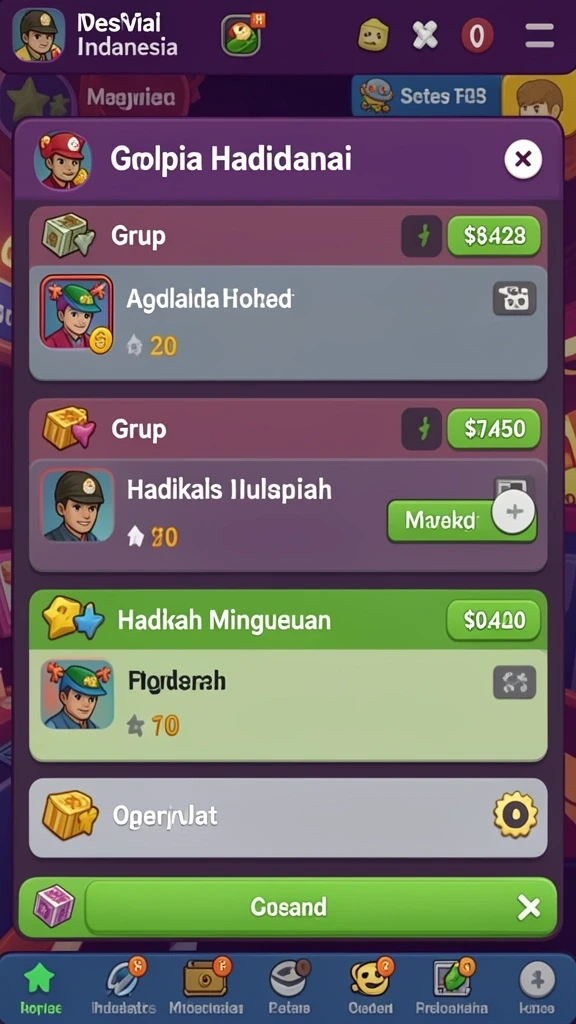 Antarmuka menarik dengan berbagai pilihan mesin slot.
