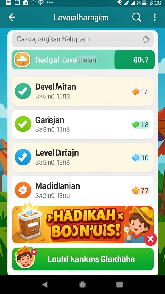 Tantangan baru setiap level membuat permainan tidak membosankan.