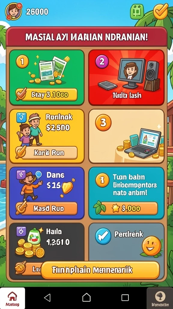 Level yang menantang untuk meningkatkan keterampilan.