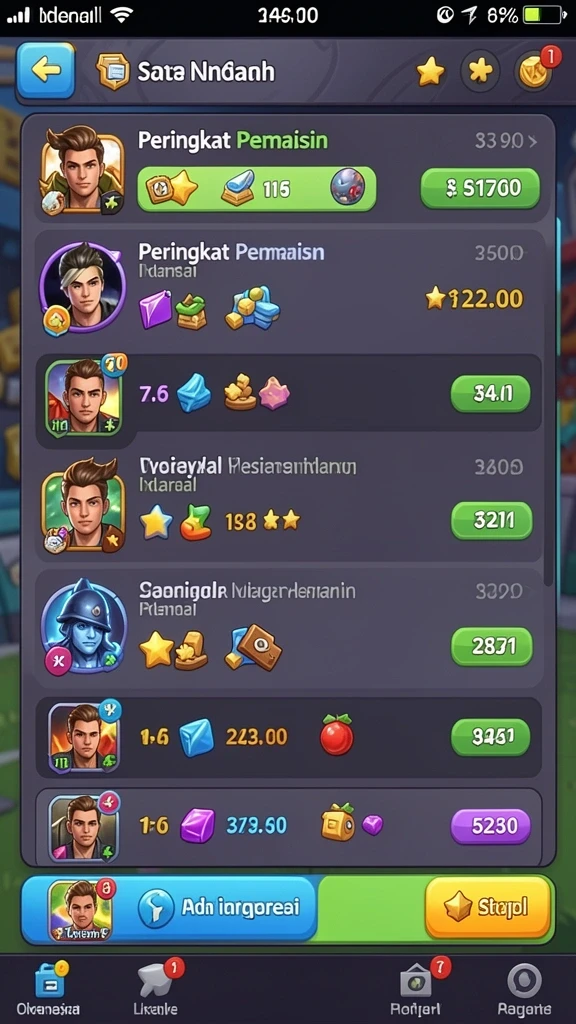 Pengguna dapat memilih berbagai alat memancing.