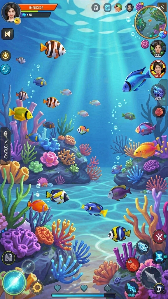 Gambar lingkup dunia permainan yang kaya akan warna.