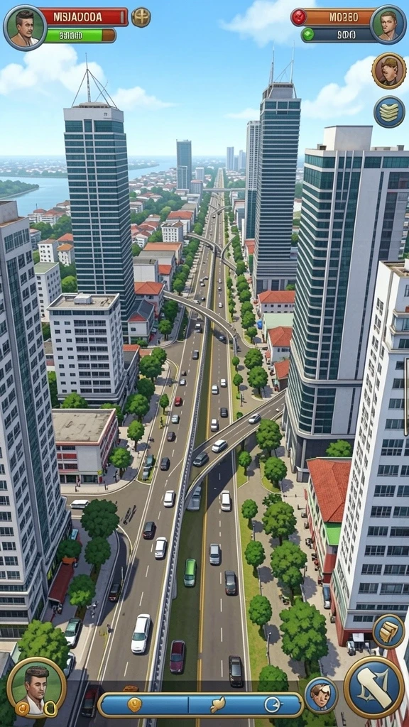 Grafik yang cerah dan penuh warna dalam permainan.